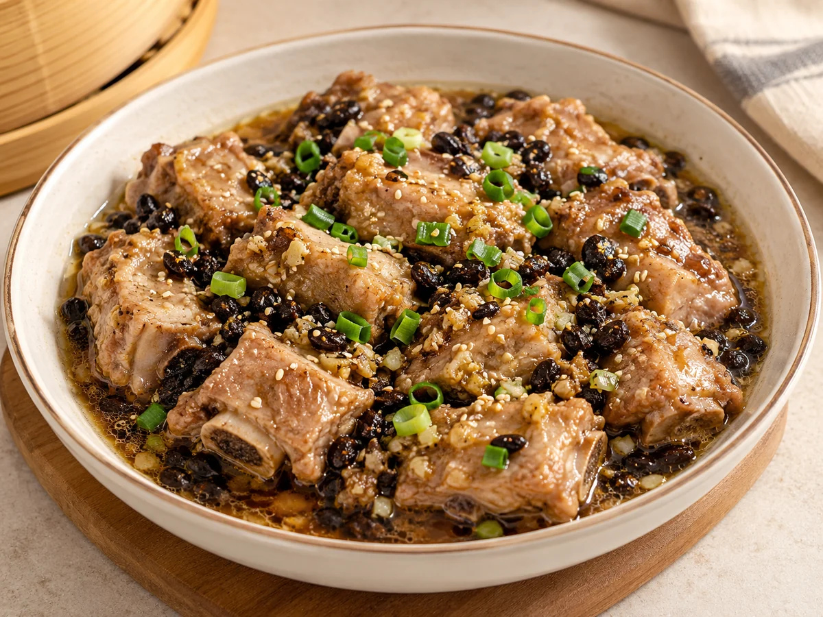 Steamed spare ribs with black beans