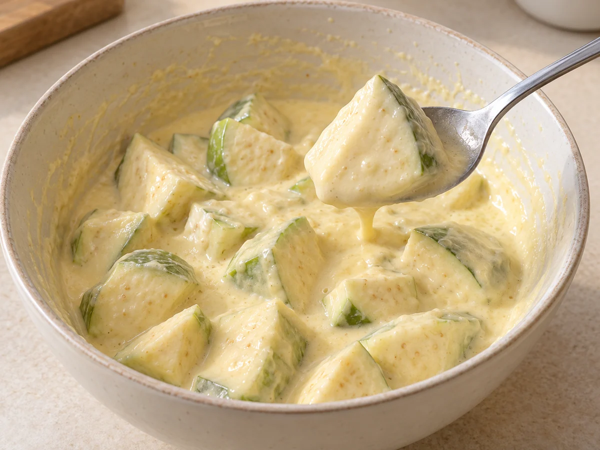 Mix batter in order