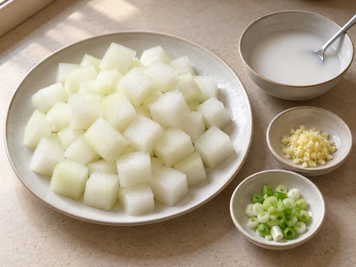 Prepare melon and slurry