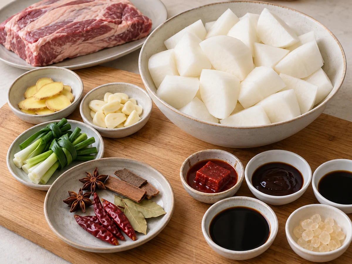 Prepare radish and spices