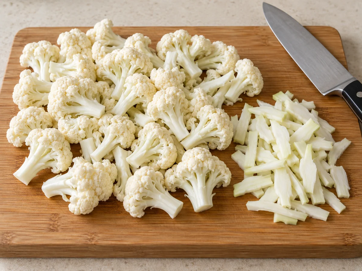 Prepare florets and garlic