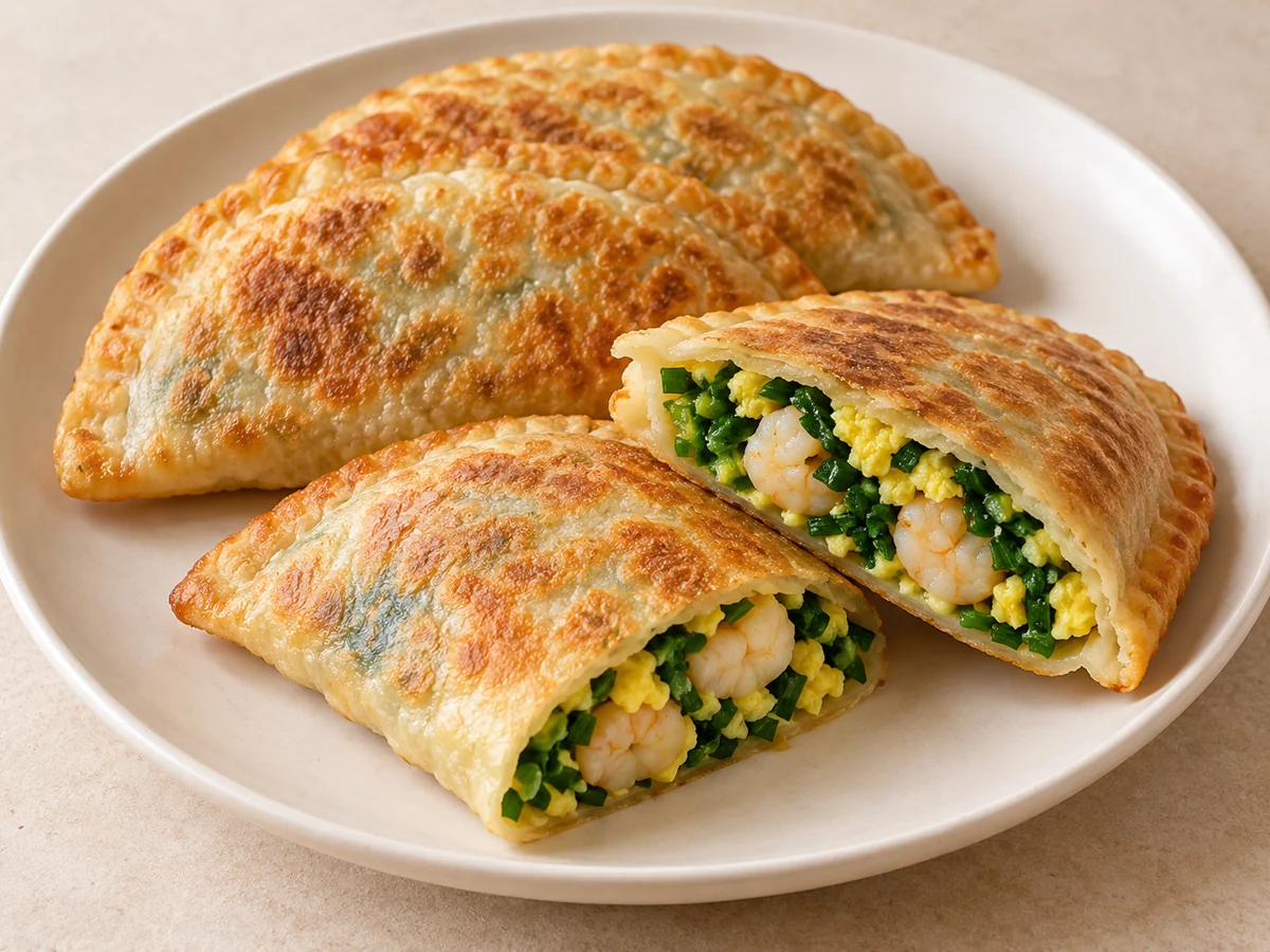 Chive and egg pockets
