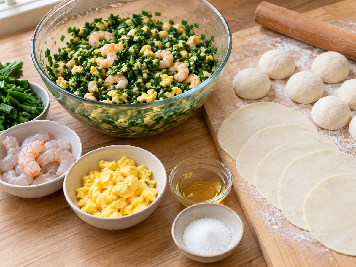 Mix filling and roll wrappers