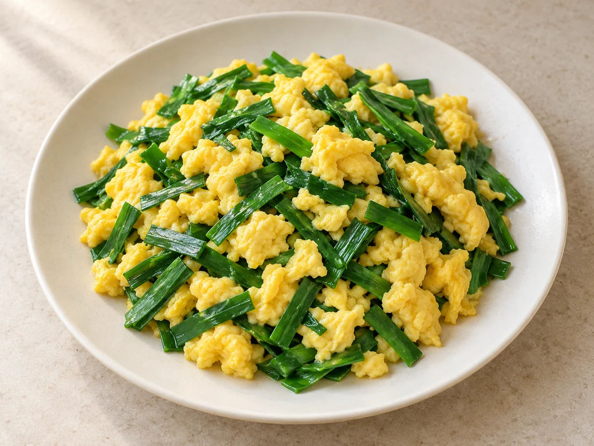 Chive scrambled eggs