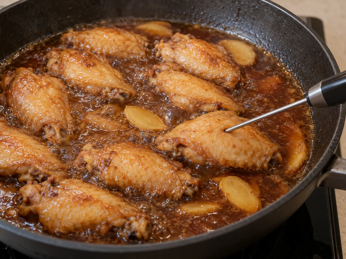 Simmer until safely cooked
