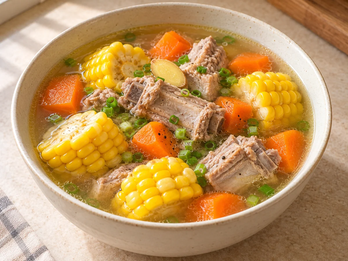 Corn and pork rib soup