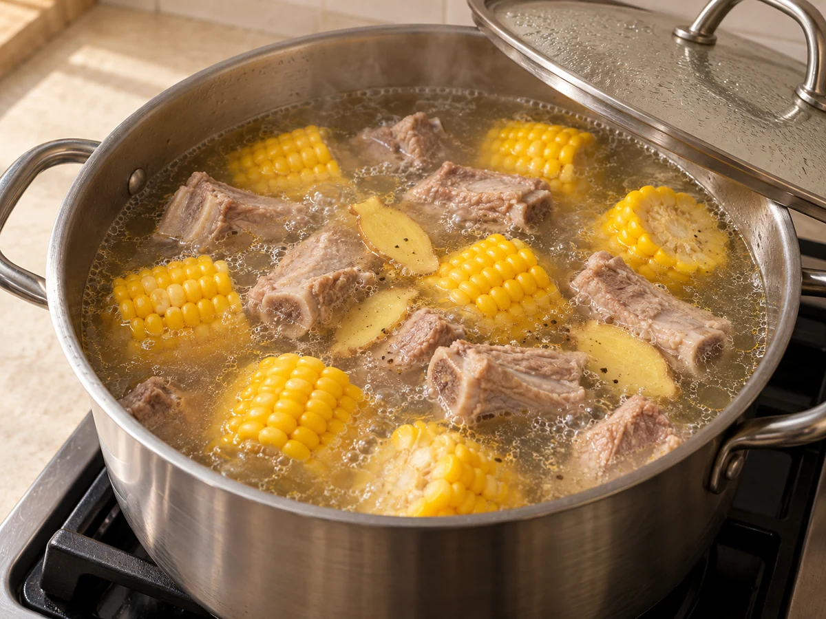 Simmer with corn