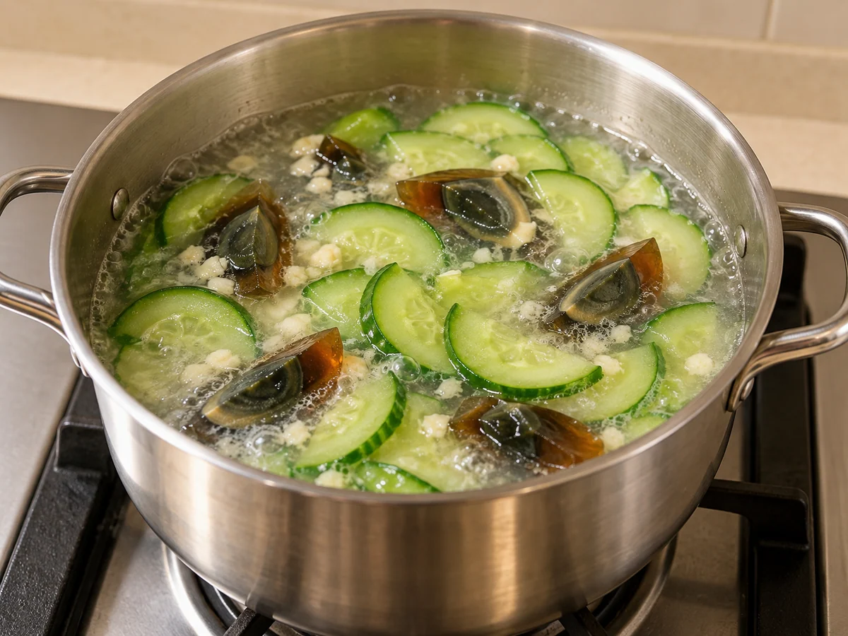 Cook cucumber and season