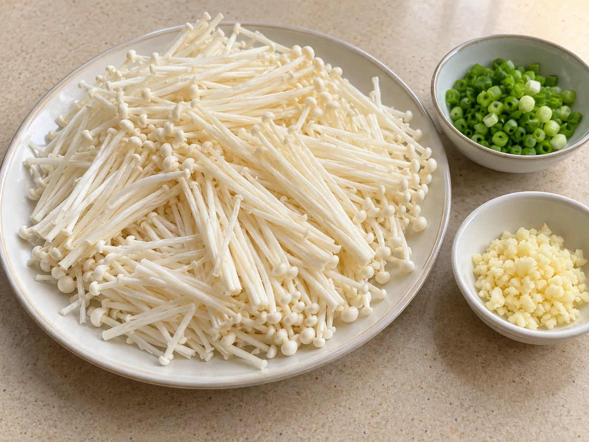 Prepare mushrooms and aromatics