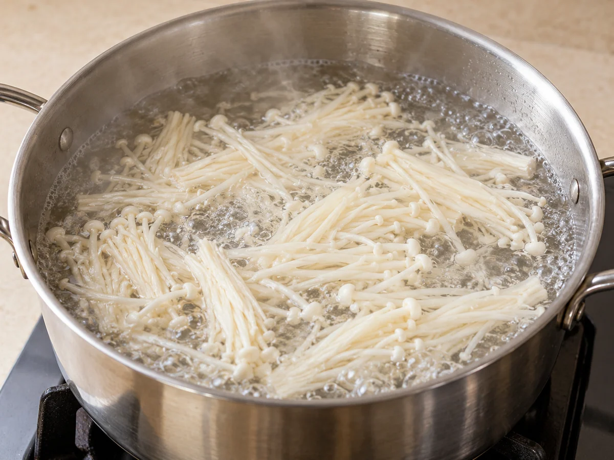 Cook enoki thoroughly