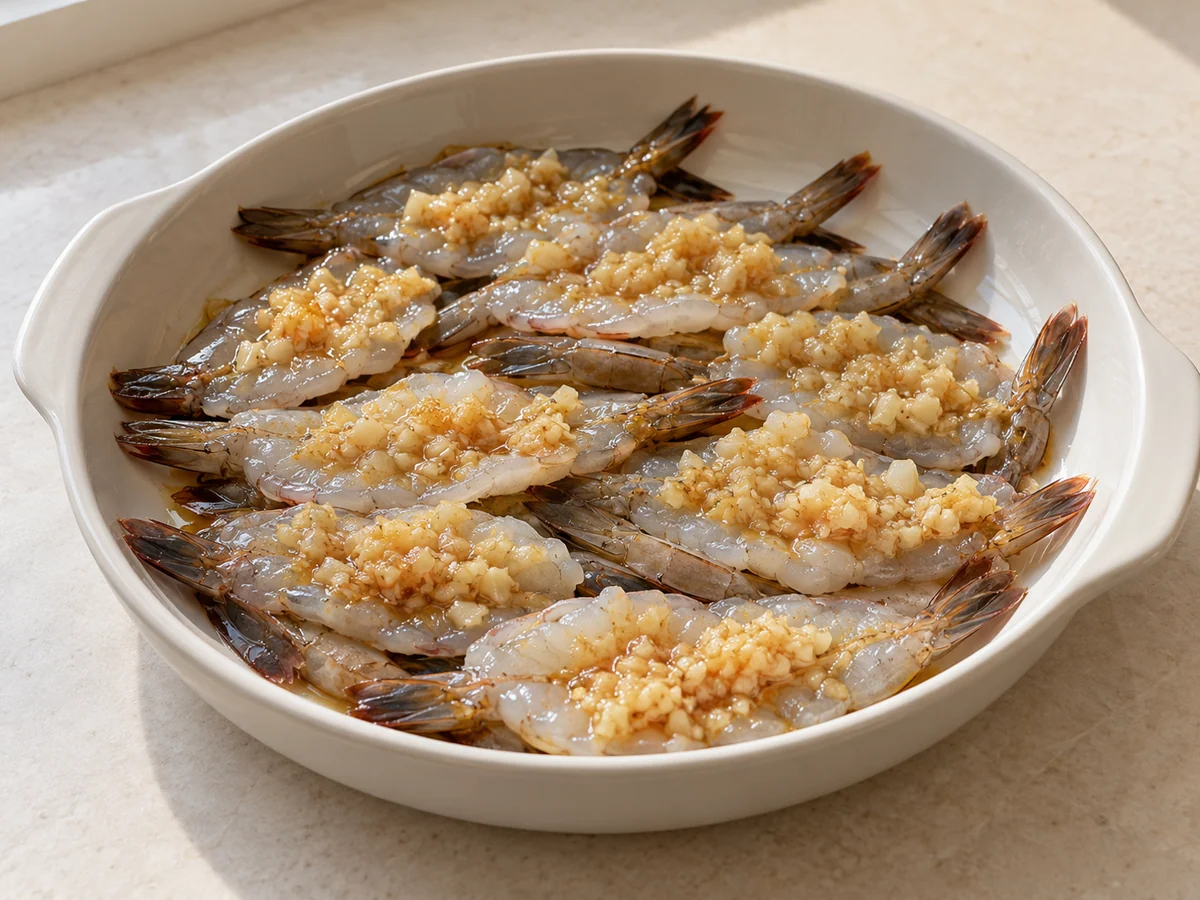 Arrange shrimp and sauce