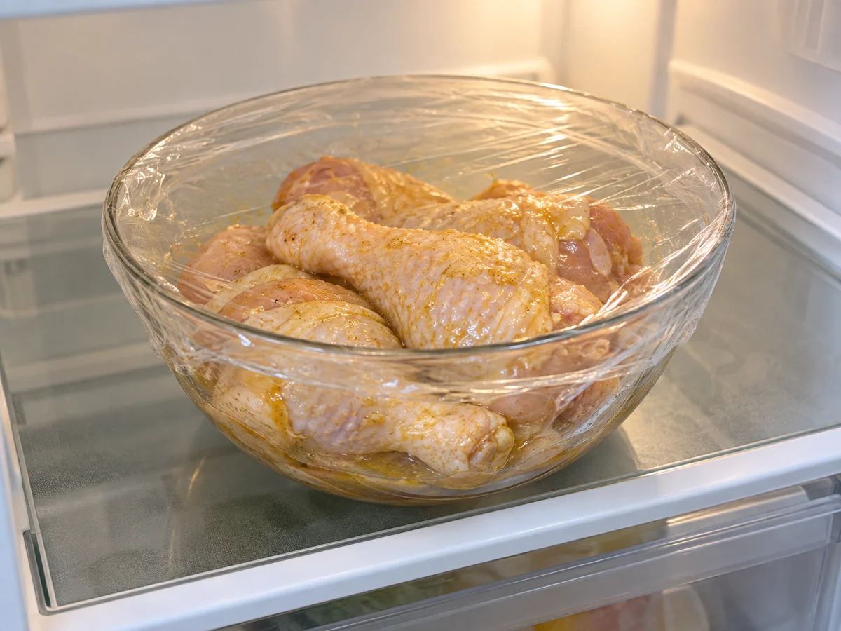 Marinate chilled chicken