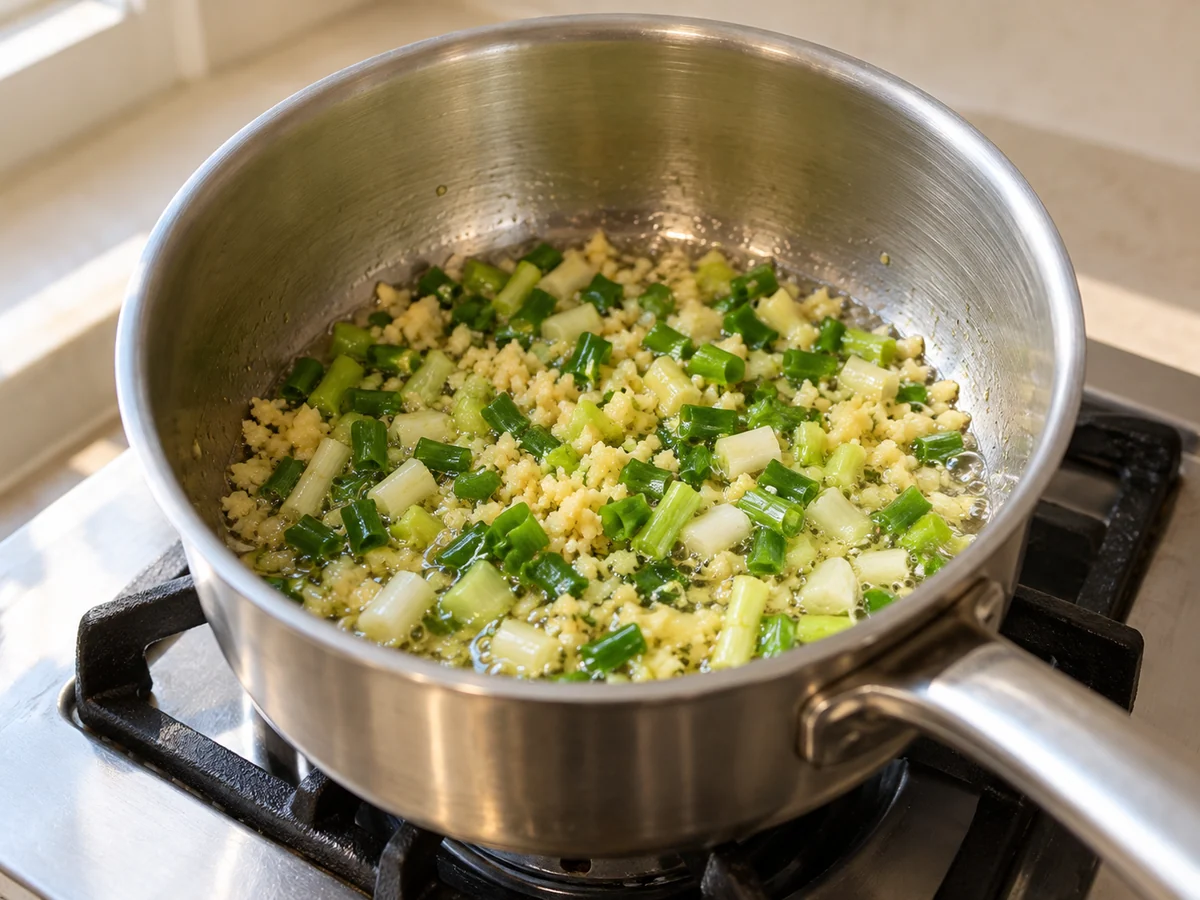 Cook the ginger-scallion dressing