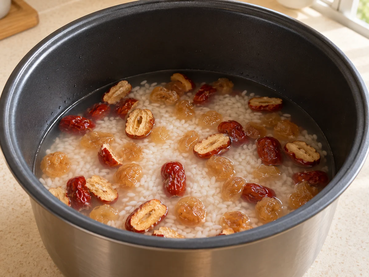 Rinse rice and check capacity