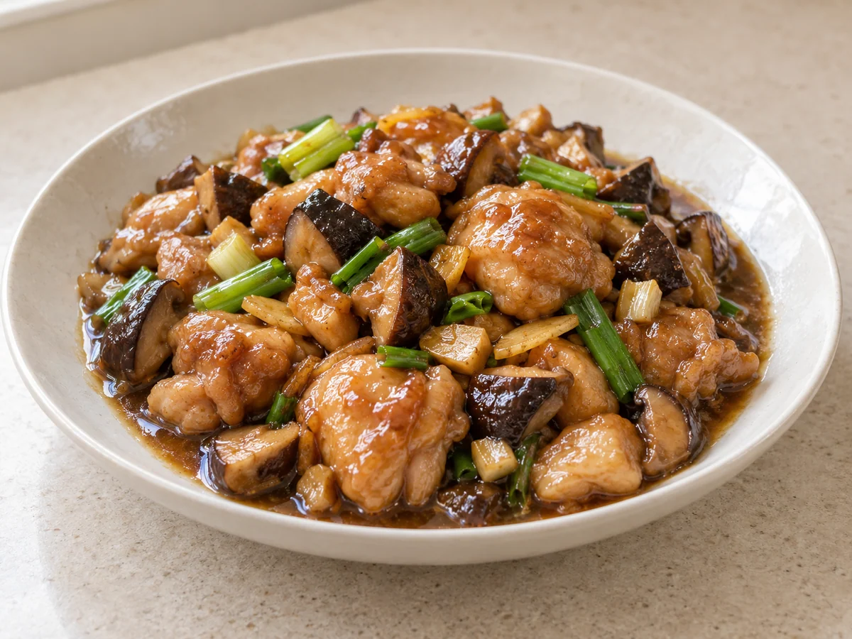 Chicken with shiitake mushrooms