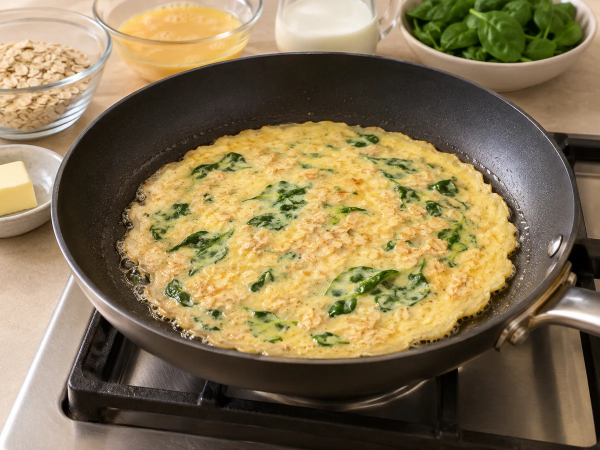 Spread thin and cook the first side