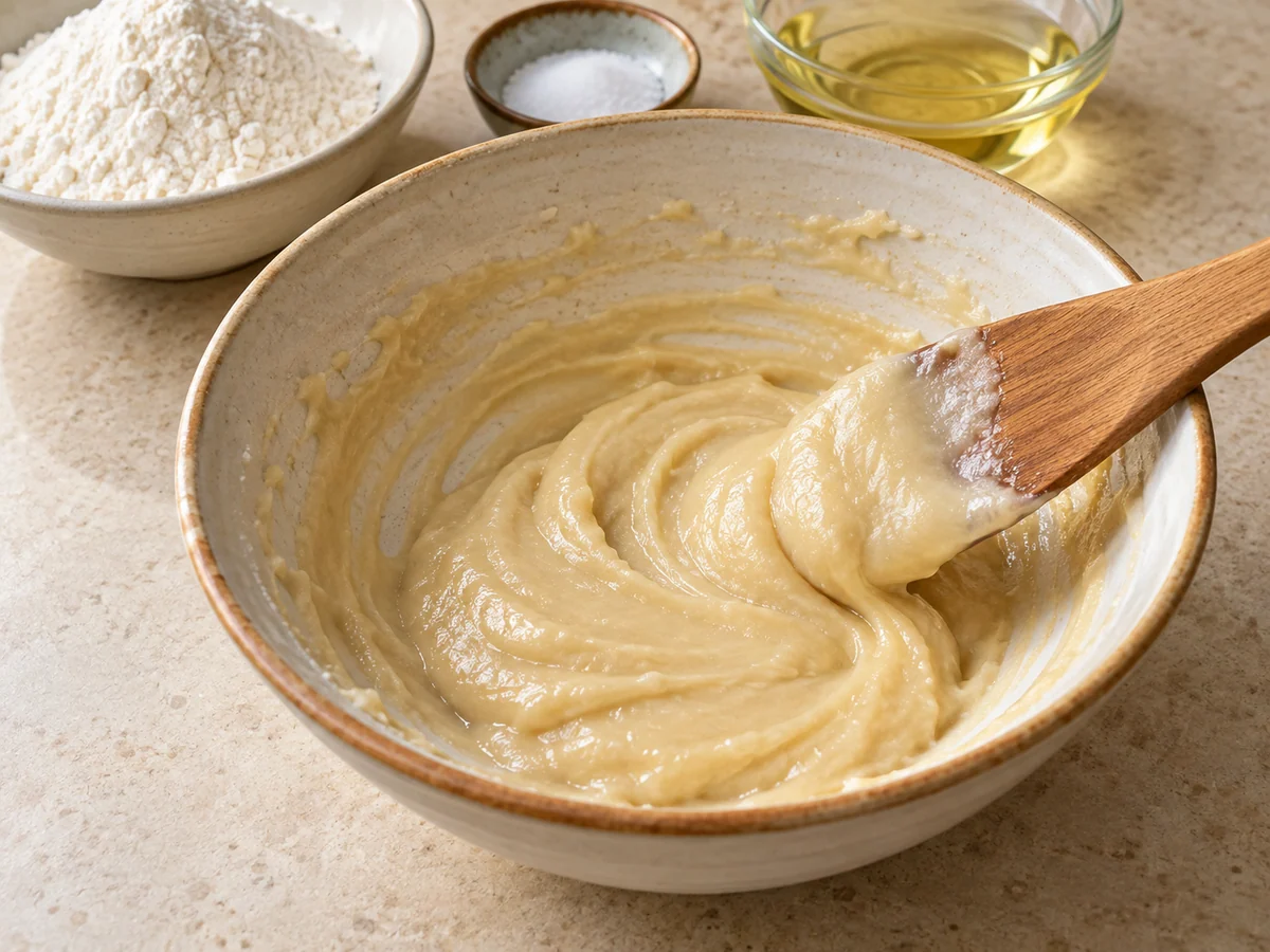 Mix a room-temperature pastry paste