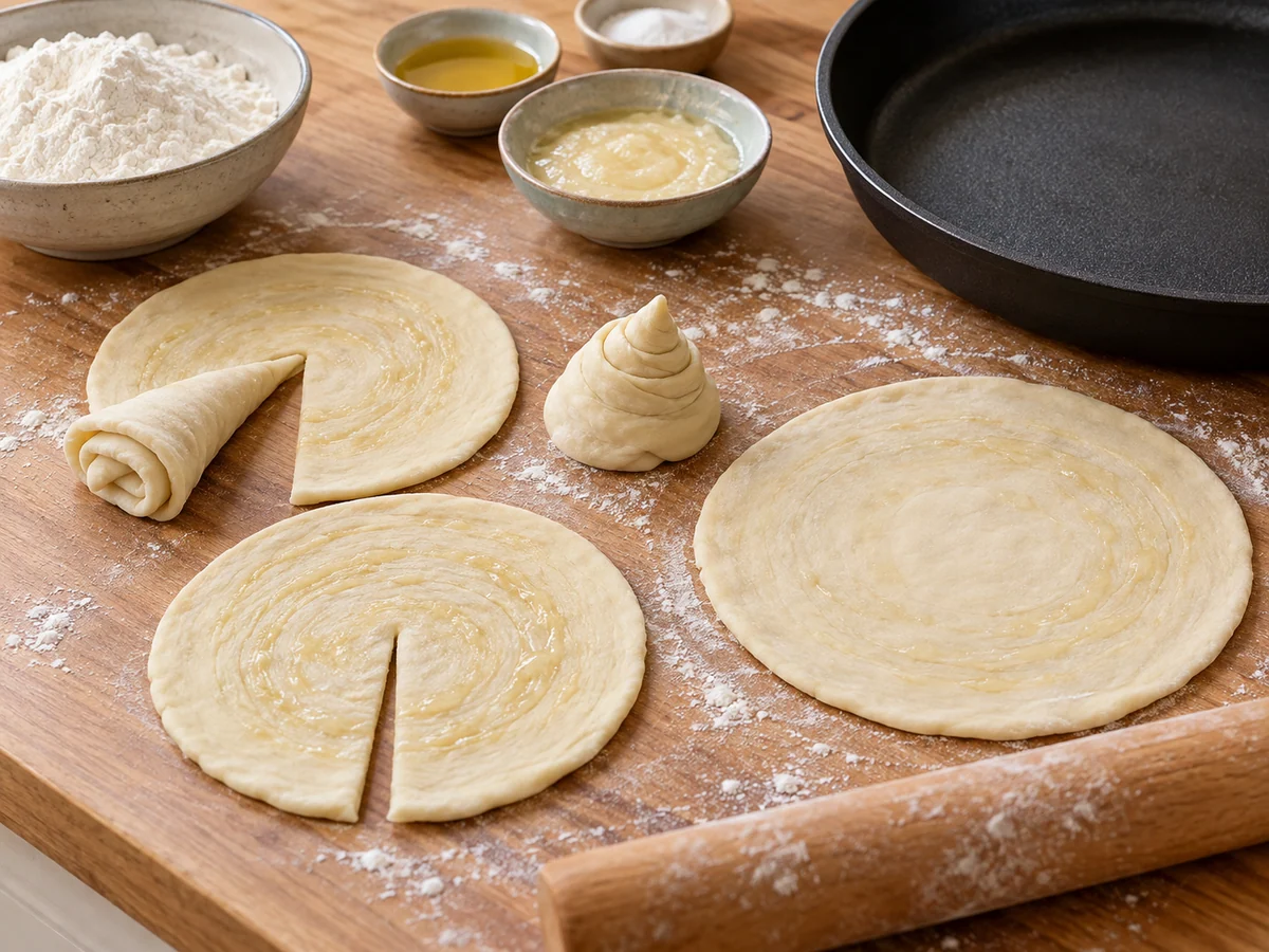 Roll the layers and flatten