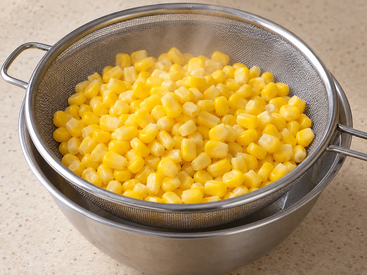 Boil and drain the corn