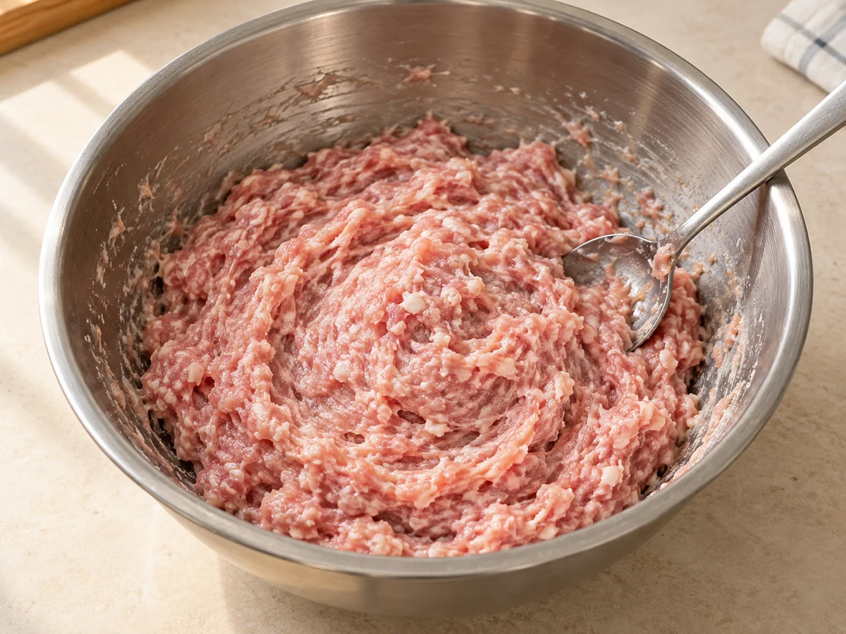Mix water and seasonings gradually