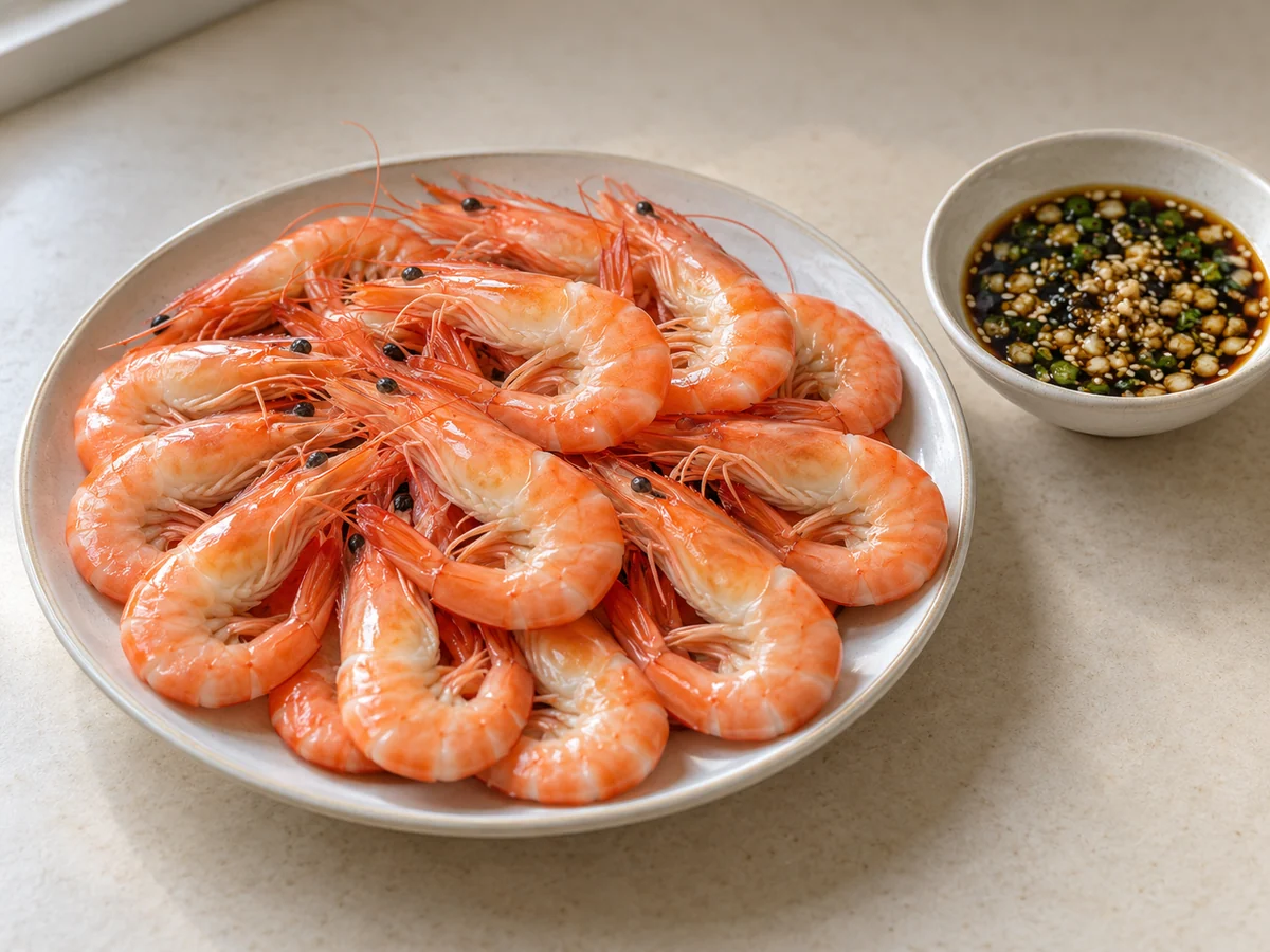Covered-pan shrimp with ginger and onion