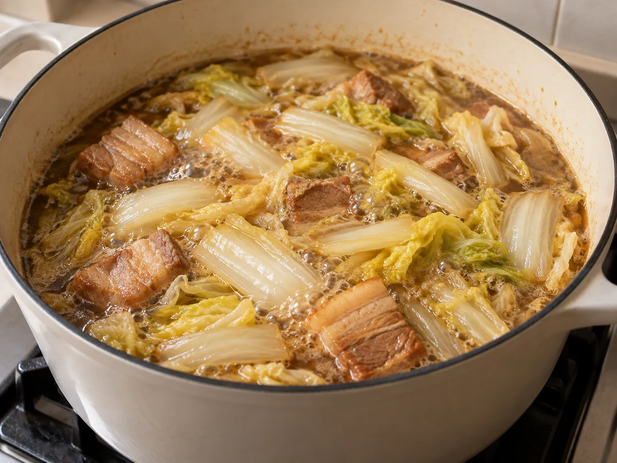 Simmer with water