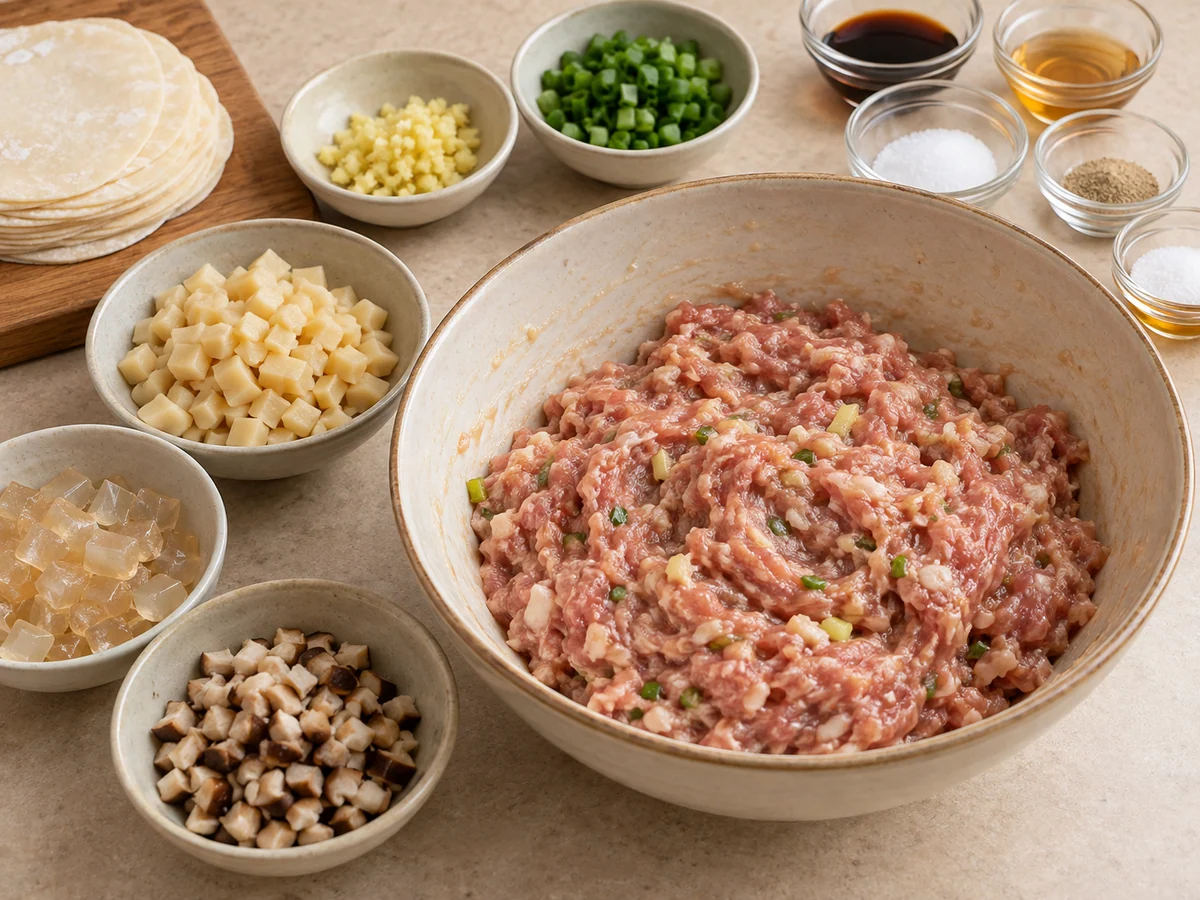 Prepare additions and season pork