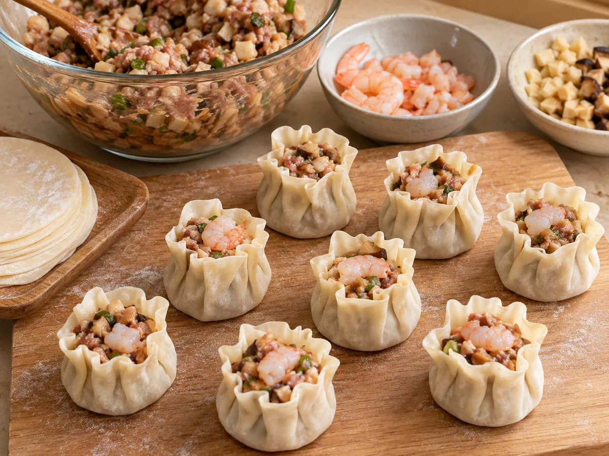 Shape the shumai