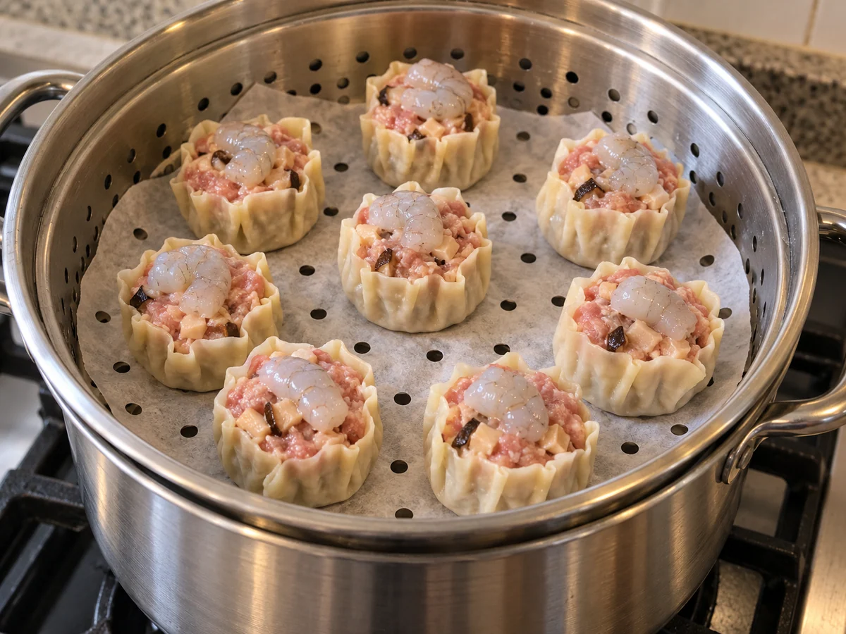 Arrange with space in the steamer