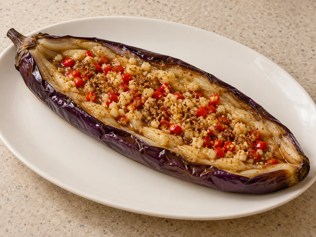 Garlic roasted eggplant