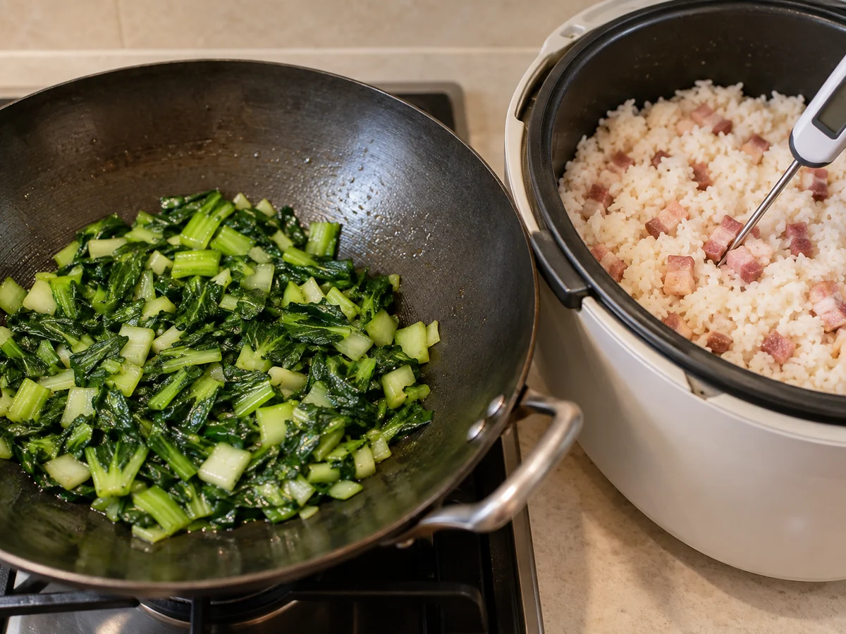 Cook the leaves separately