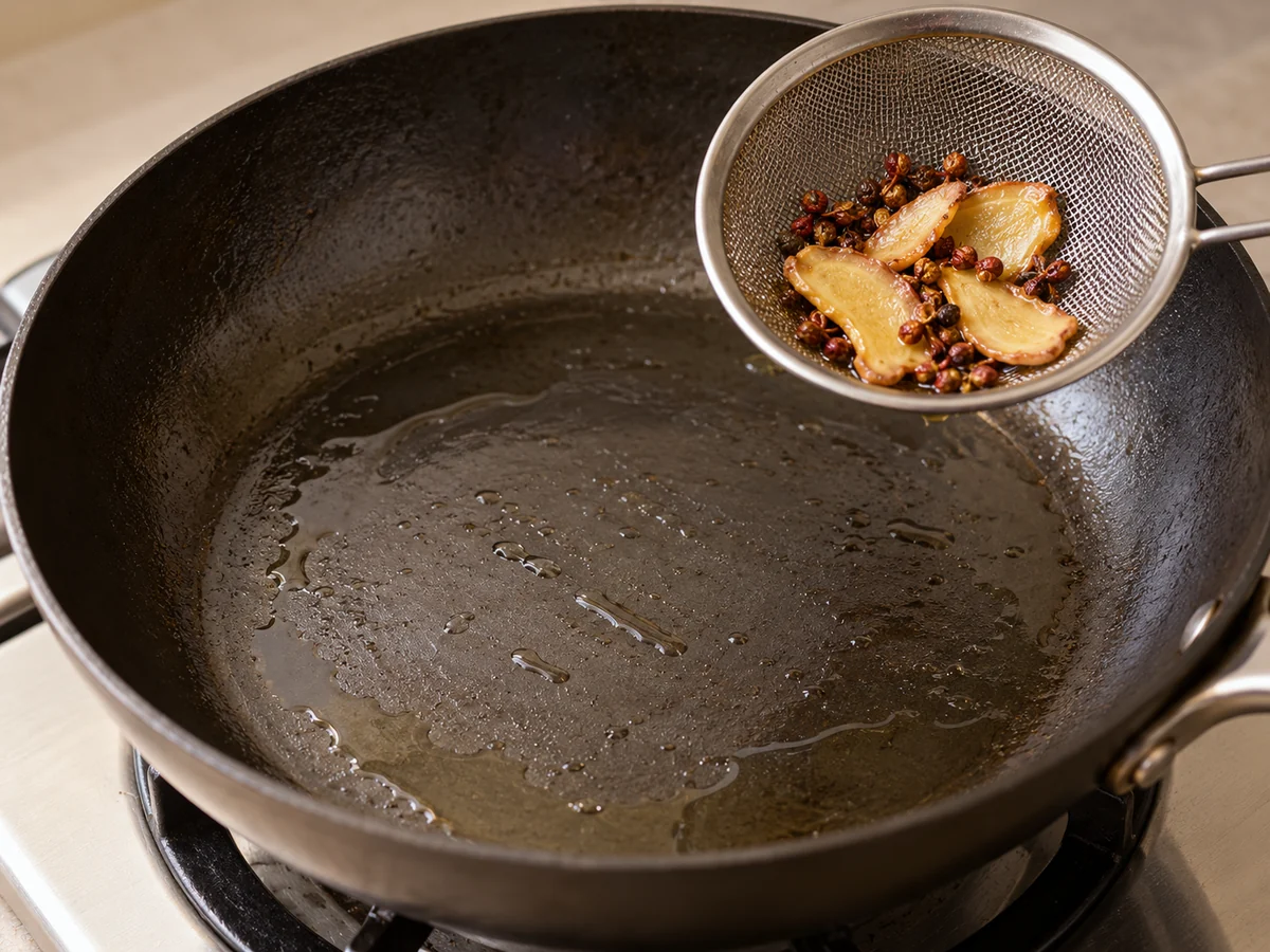 Gently infuse optional aromatics