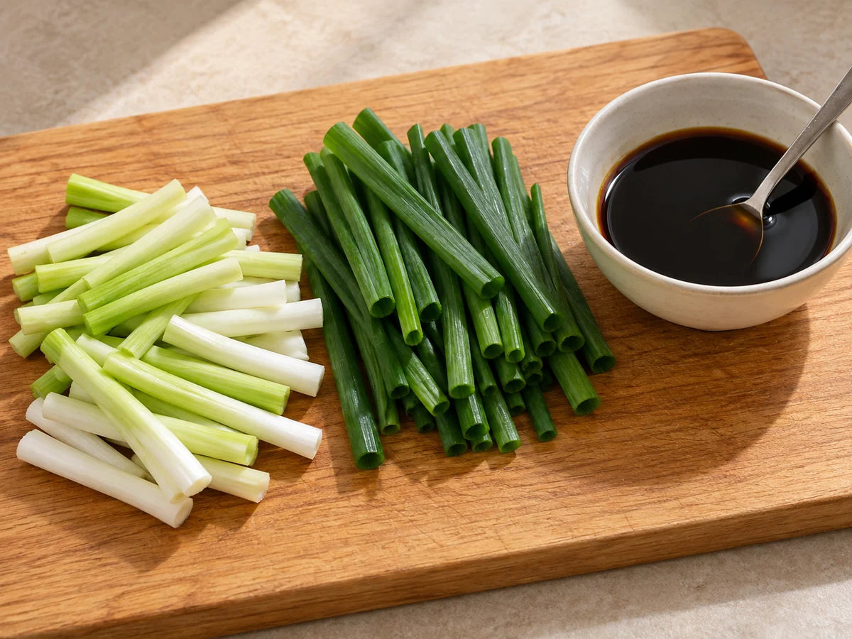 Wash and dry the scallions