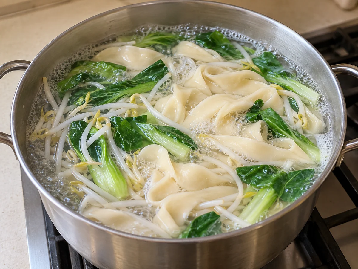 Cook noodles and vegetables