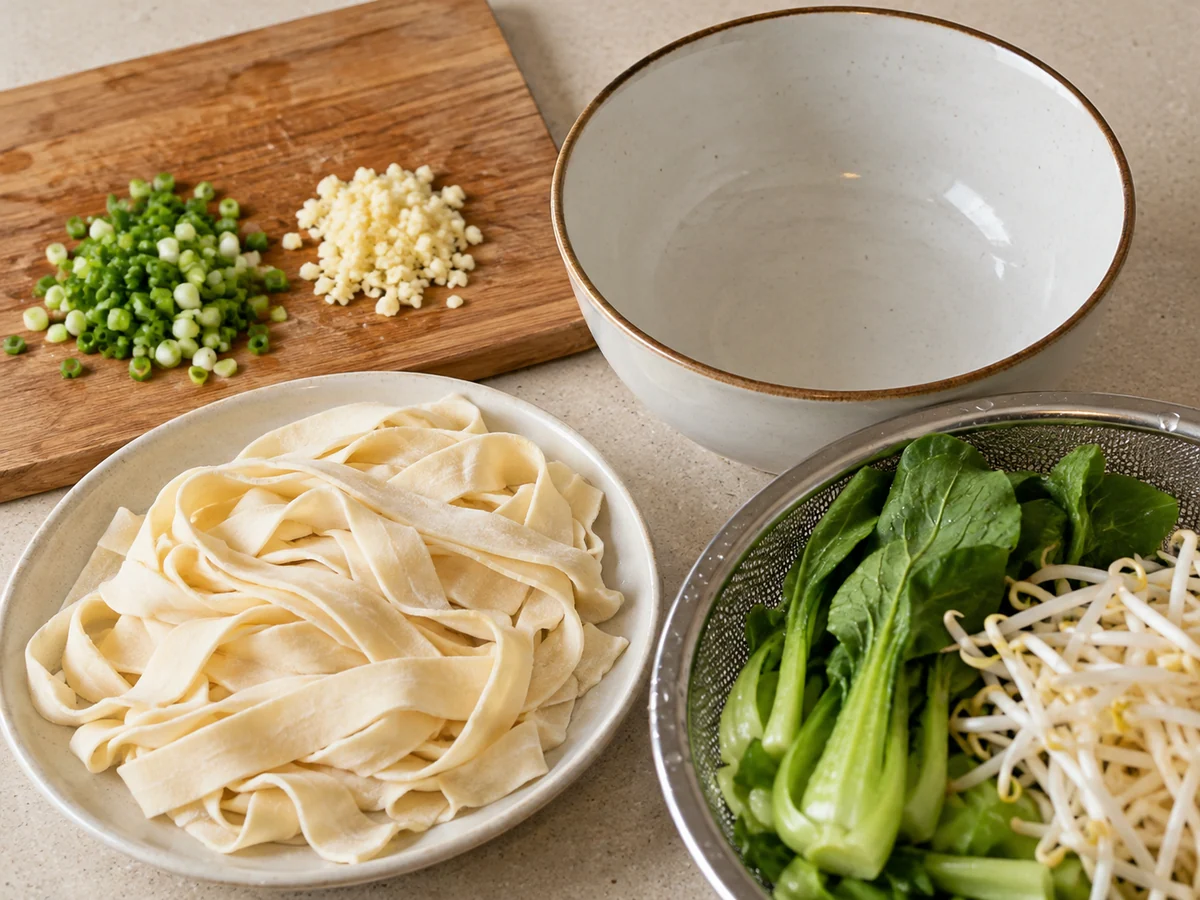 Prepare vegetables and a heatproof bowl
