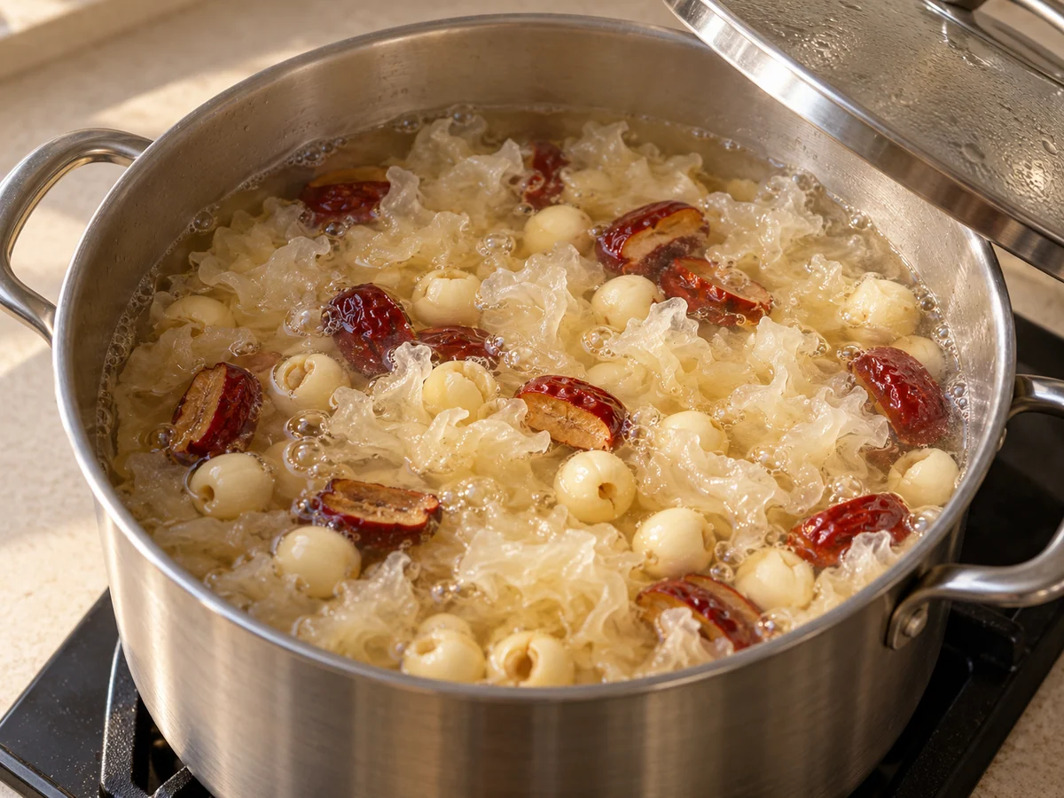 Simmer fungus and lotus