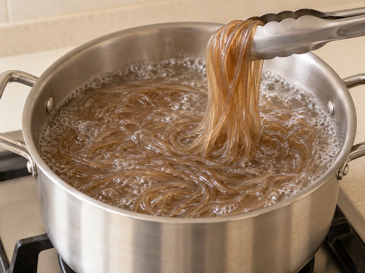 Cook noodles as labeled