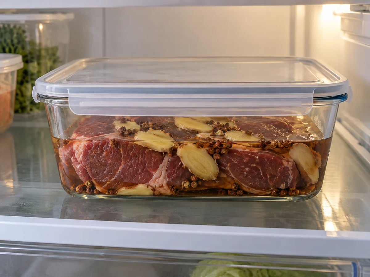 Marinate in the refrigerator
