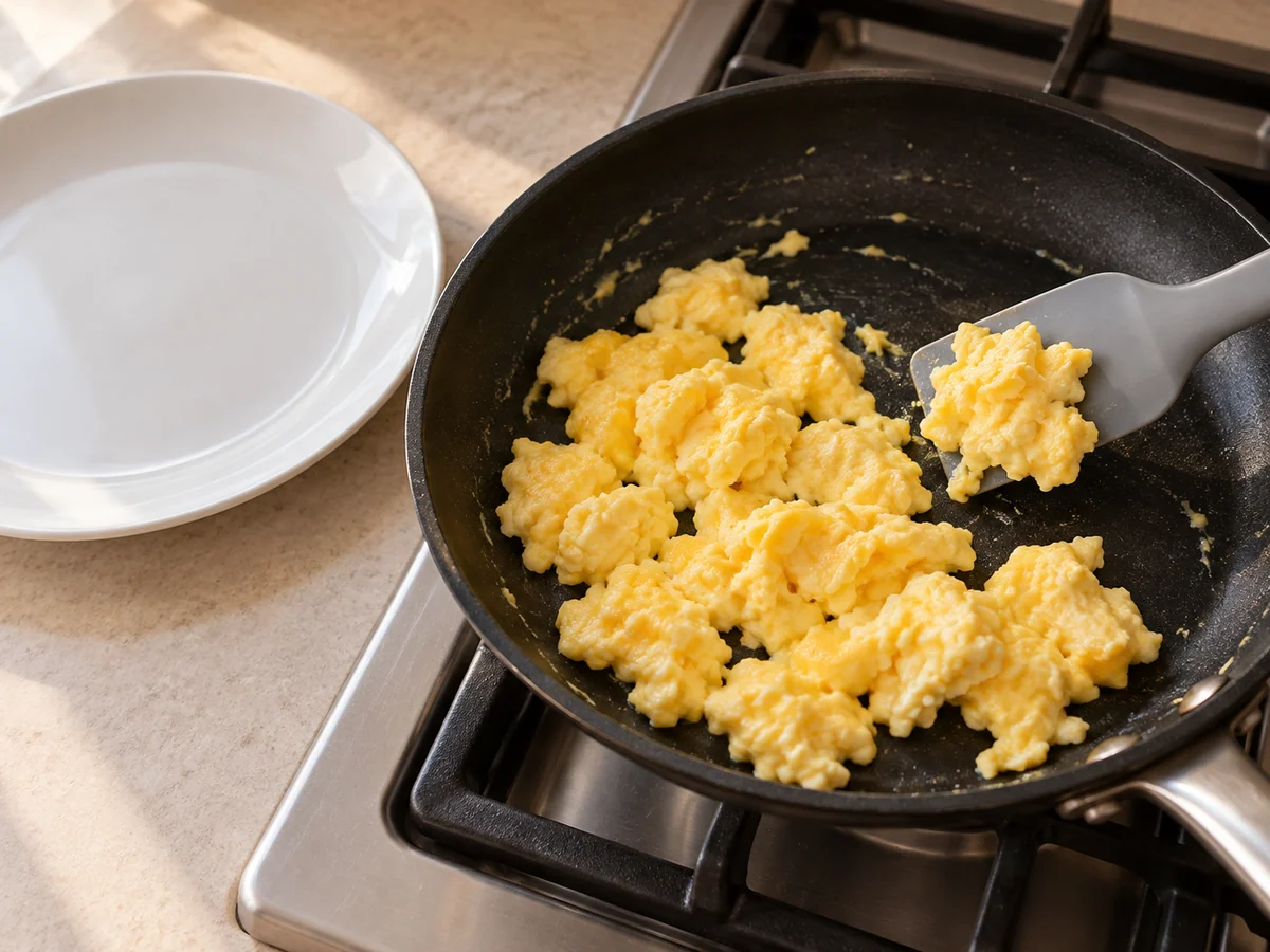 Scramble and remove eggs