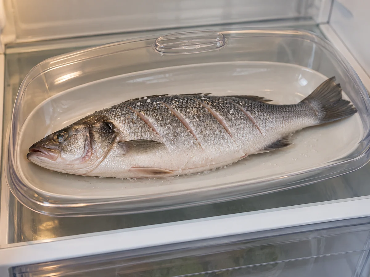 Dry and briefly season the fish
