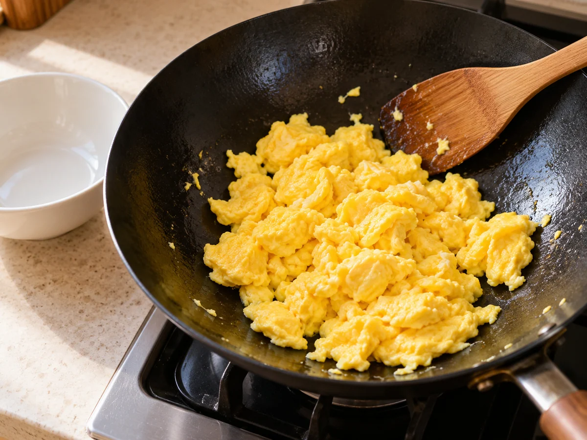 Cook the egg first