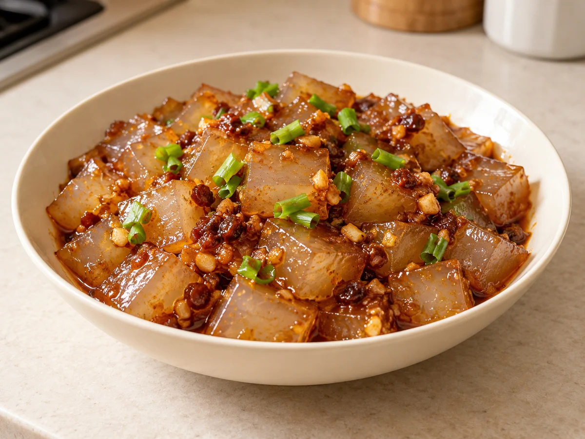 Stir-fried starch jelly