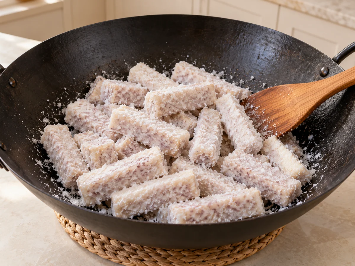 Toss off heat until sugar crystallizes