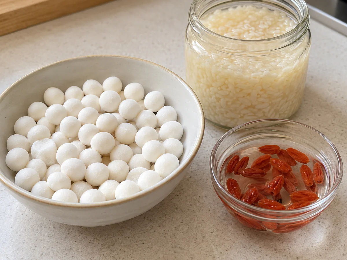 Check rice wine and rice balls