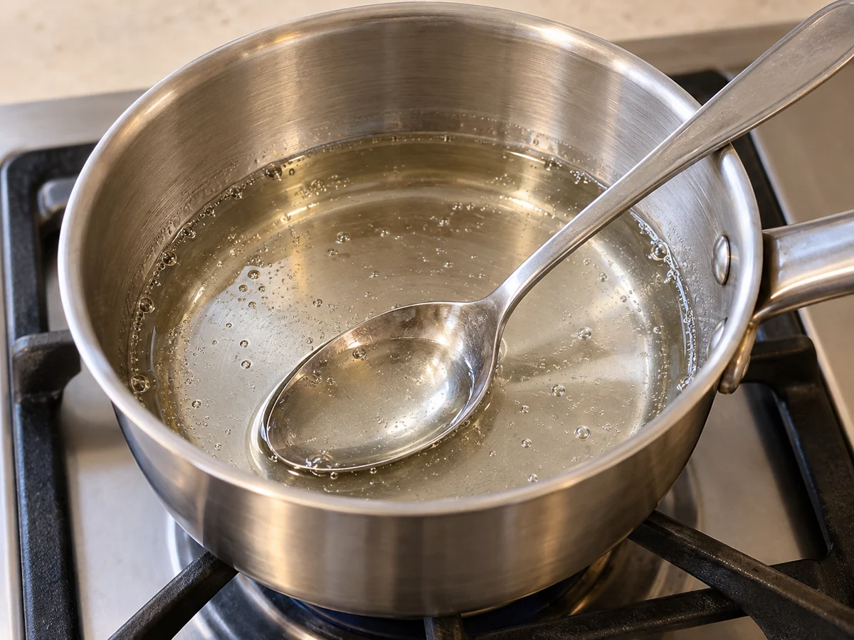Dissolve sugar in another pan
