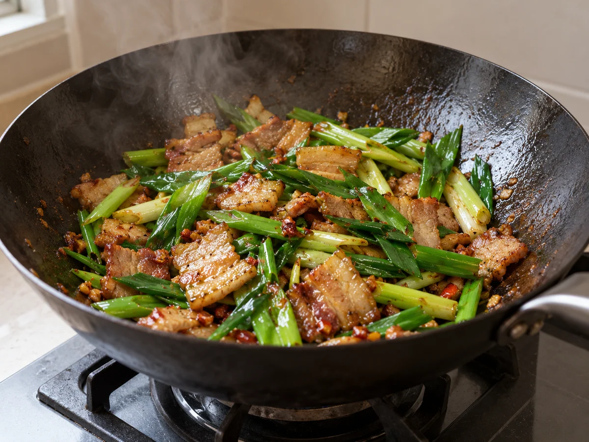 Add green garlic