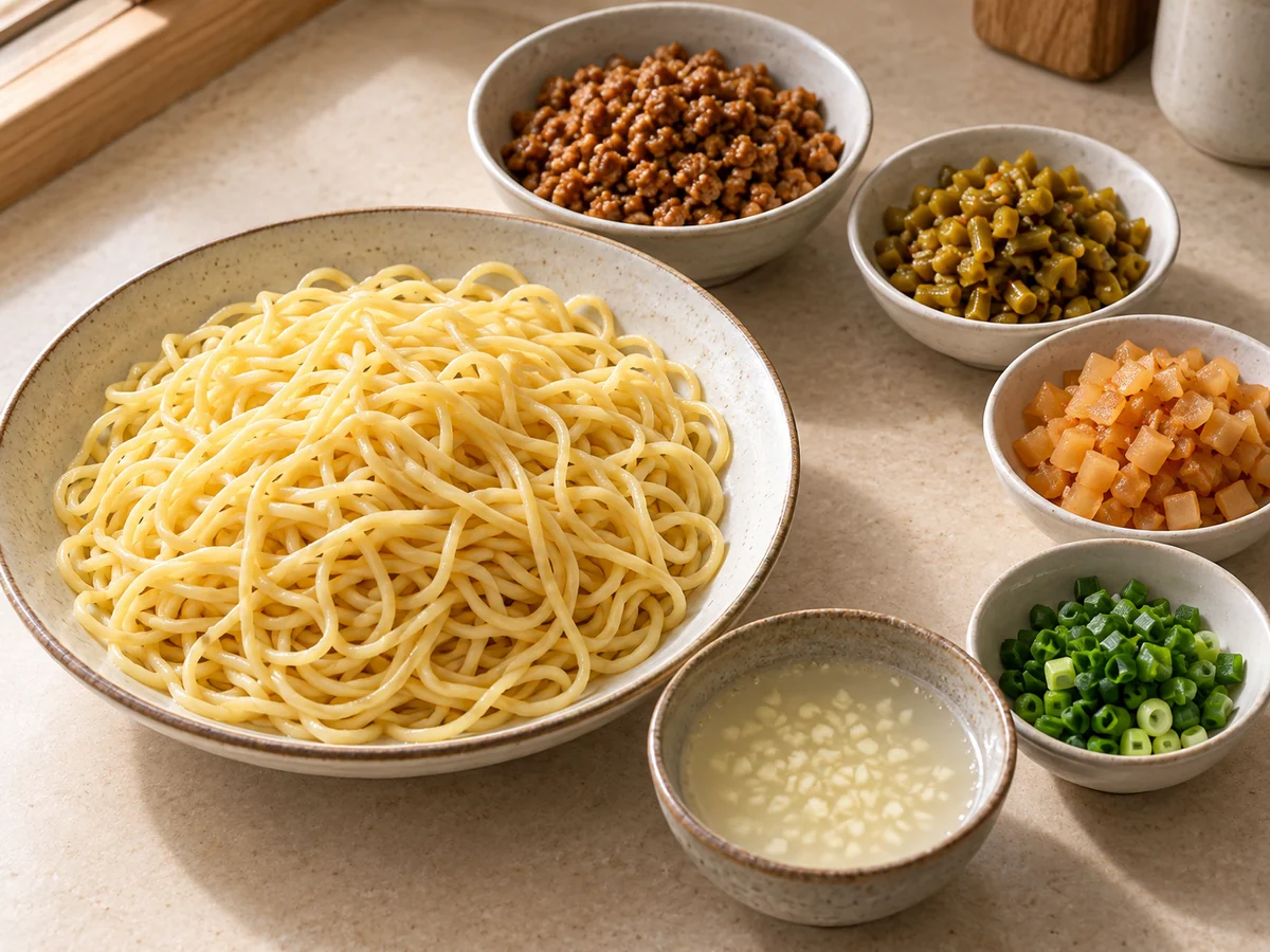 Check cooked ingredients and chop