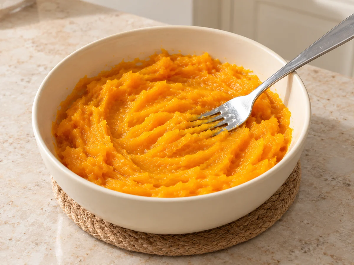 Steam pumpkin and mash